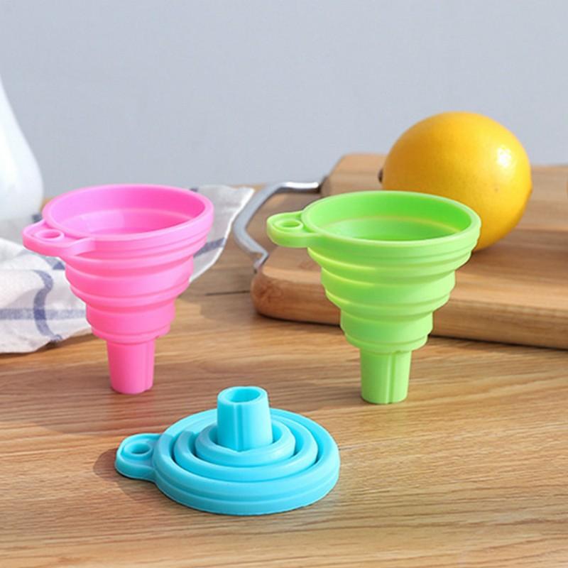 Erweiterbarer Zusammenklappbarer Silikontrichter Haushalt Mini Küche, Ölgießen Wein Flüssigkeitsspender Trichter Küchenwerkzeuge