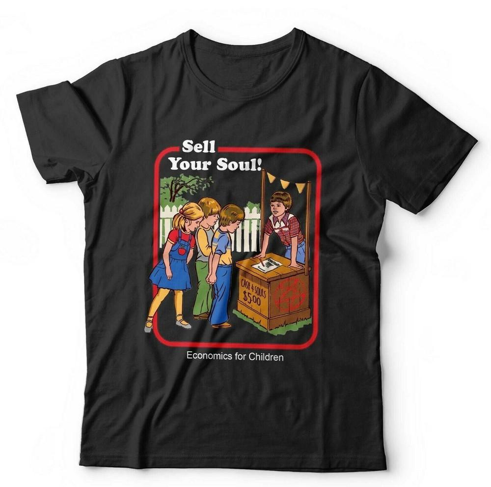 

Sell Your Soul Tshirt Unisex and Kids Funny Cartoon Retro Vintage Humour 4XL