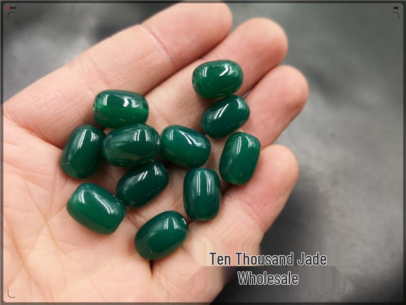 Grüne Achat- und Chalcedon-Fassperlen für DIY-Schmuck