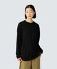 Merino Wool Cut and Long and Size XL L/S T-Shirt SW-25AU015, Sew, Sleeve, Men's Women's, Black,