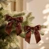 Winter-Heimdekoration 2 Stück Samt-Weihnachtsschleifen, Feiertags-Wanddekoration zum Aufhängen für den Baum, Wiederverwendbare Schleifen-Topper, Hochzeits-Hintergrund, Brautparty, Geburtstag