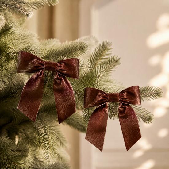 Winter-Heimdekoration 2 Stück Samt-Weihnachtsschleifen, Feiertags-Wanddekoration zum Aufhängen für den Baum, Wiederverwendbare Schleifen-Topper, Hochzeits-Hintergrund, Brautparty, Geburtstag