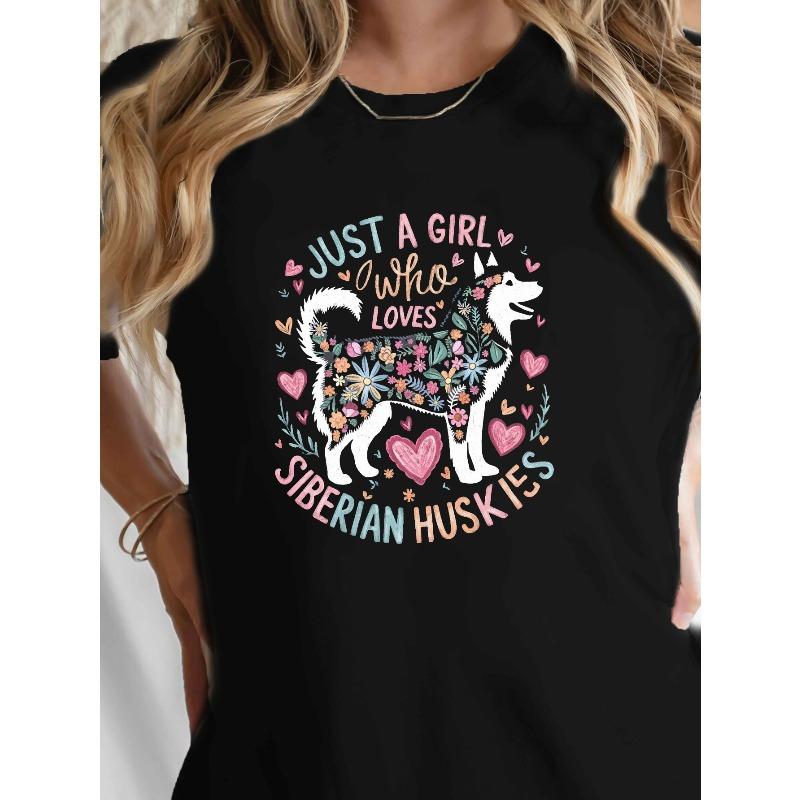 

Womens Graphic Print Short Sleeve Crew Neck Summer Casual Tee S чёрный