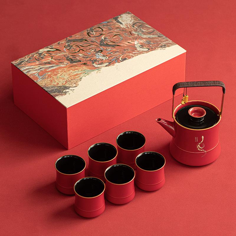 Forbidden City Red Ceramic Casual Cup Tea Cup Si Ruyi Lifestyle Gift Water Cup
