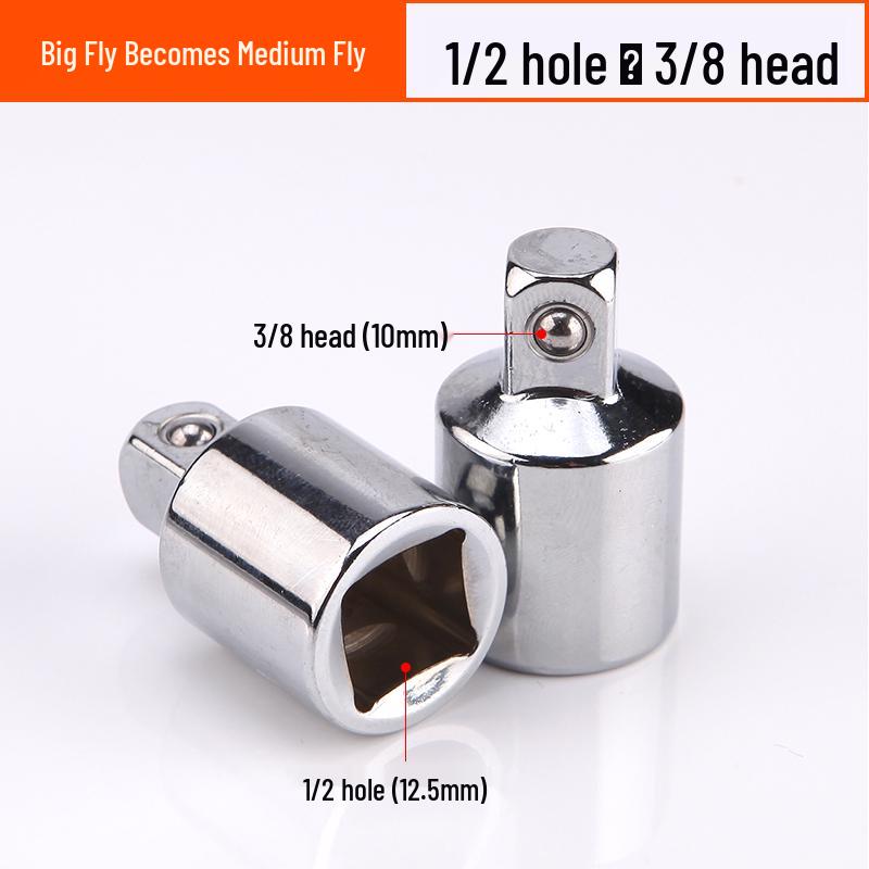 Multi-Drive Socket Adapter for Ratchet Wrench: 1/2" To 3/8" To 1/4