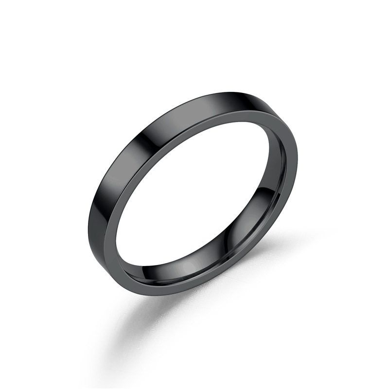 Korean Style Simple Ring Ins 3mm Titanium Steel Glossy Ring Women Couple Ring European and American Cross-Border Foreign Trade Jewelry