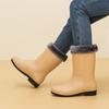 Fashionable Women's Mid Calf Rain Boots Fleece Lined Anti-Slip Half Boots Adult Rain Shoes Wholesale