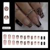 Dark leopard print fine flash oblique sweet cool wearing armor 24 pieces press on nails