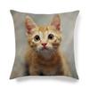 Cartoon Cat Pattern Series Super Soft Cotton and Linen Material Pillow Cover for Home Sofa Decoration Pillow Cover