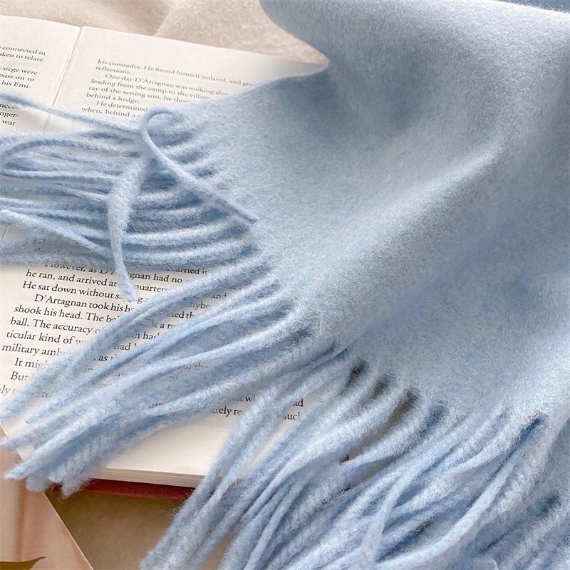 2025 Winter Wollschal für Damen Langer Warmer Kaschmirschal Hijab Einfaches Damen Schal Wickeltuch Weibliches Pashmina Bandana Kopftücher Neu