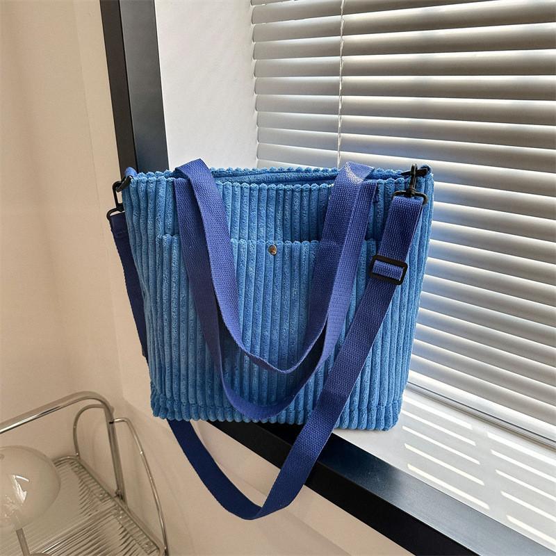 

Stylish 2023 Large Capacity Tote Bag Canvas Mini Bag For Daily Commute And School Blue