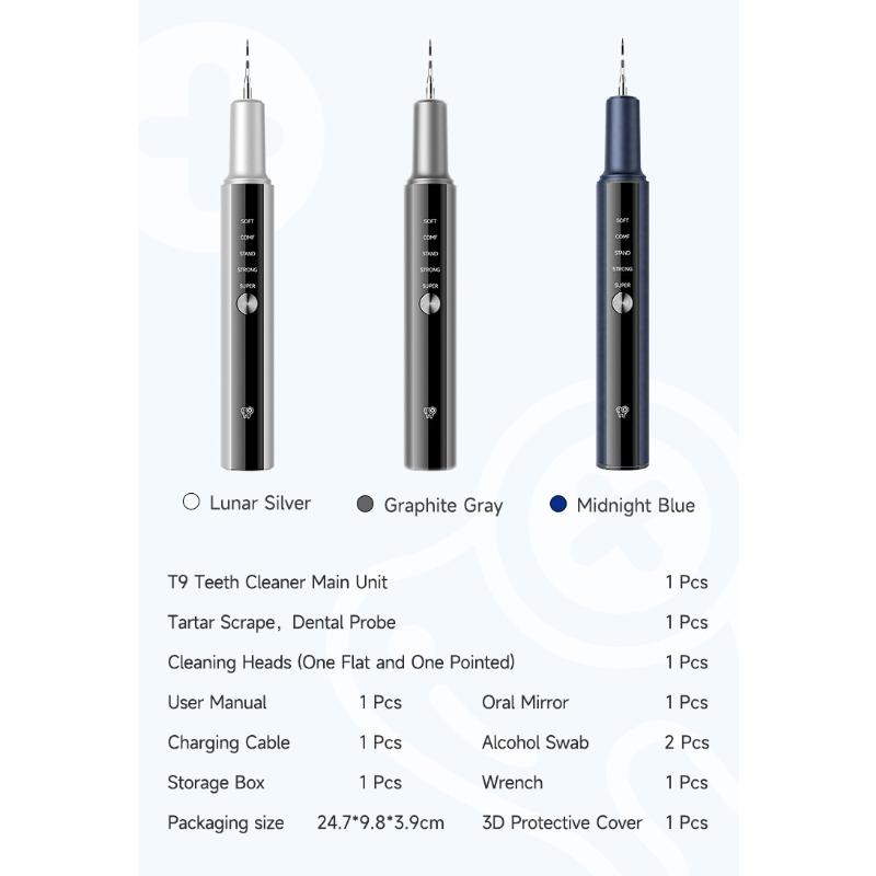 Dental calculus removal tool, ultrasonic scaler, tooth whitening device, electric tooth washer