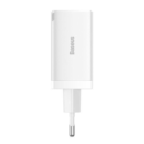Fast GaN 2x USBC USB Charger 65W USBC Cable White
