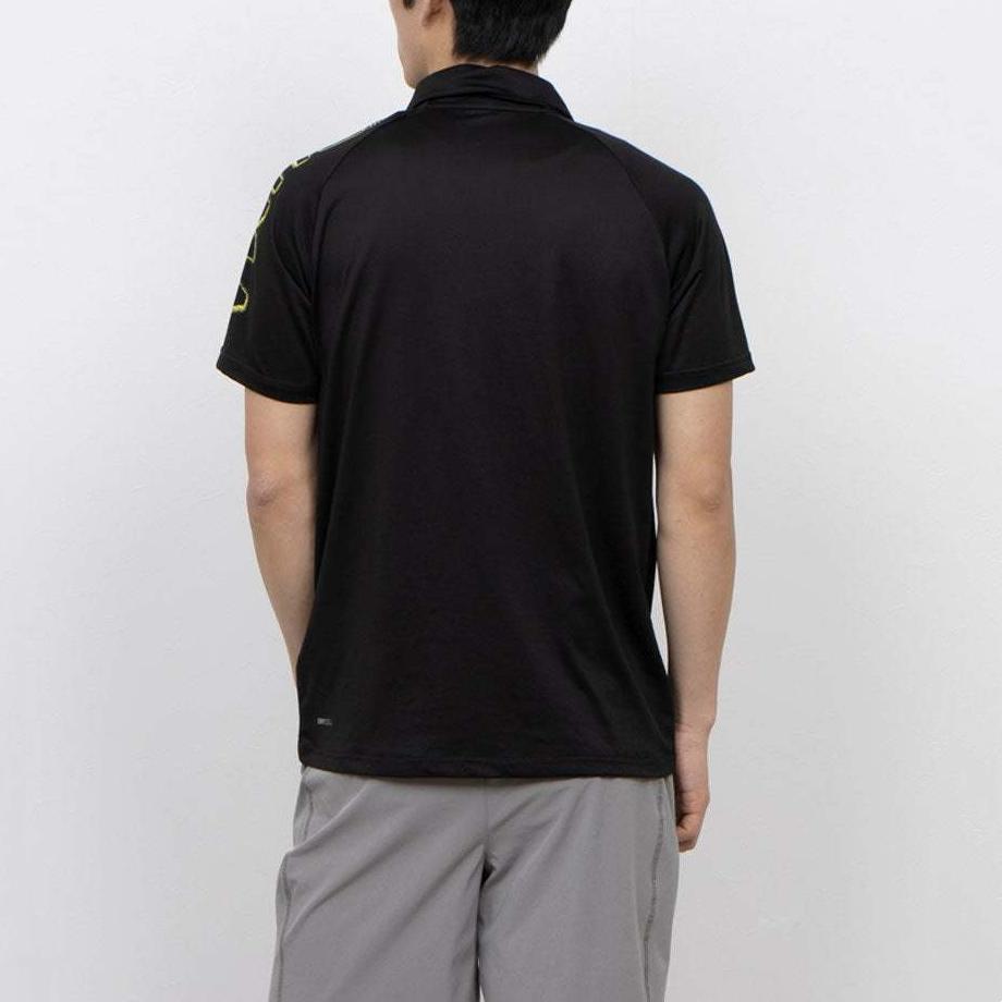 Puma Logo Muster Kurzarm Polohemd Herren Oberteile Schwarz 527048-01