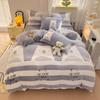 Winter Flannel Duvet Cover Rainbow Dual-color Soft Warm Quilt Cover Cozy Thick Comforter Cover for Adults Children Queen King