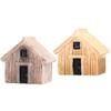 1PC Мініатюрні фігурки дерев'яного будиночка Декоративні казкові садові статуї тварин Домашній настільний подарунок Мохові прикраси Смола Ремесло