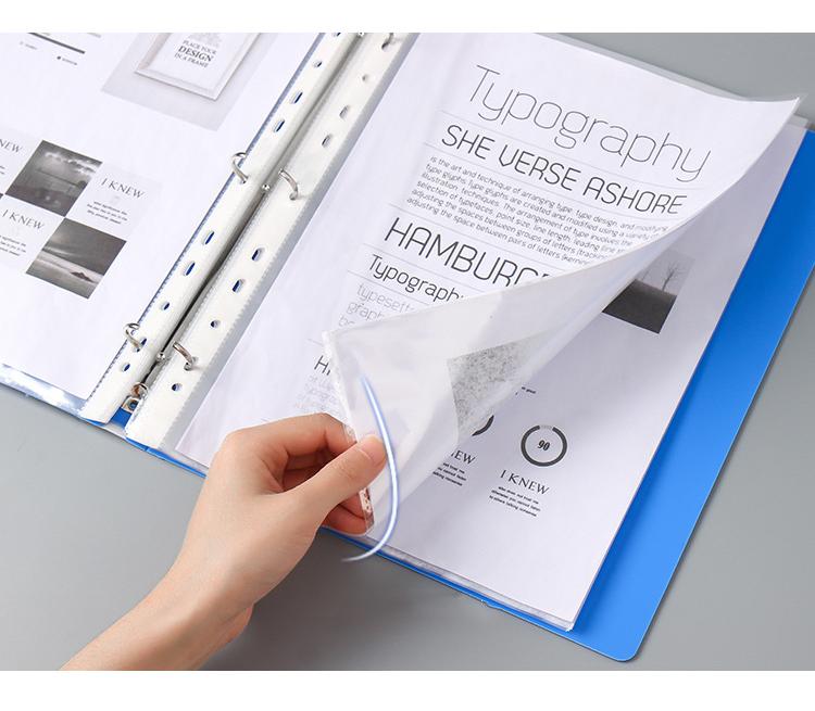 100 Pack A4 Clear Sheet Protectors, 11 Holes Heavy Duty Binder Pockets, 0.065mm Thickness Document Sleeves
