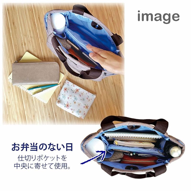 [Root] with partitions Water repellent treatment quilting Smaller independence tote bag LT deli Paluti Quilt Deli ladies 01 black