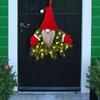 Christmas Wreath Gnome With LED Lights Gnome Christmas Wreath With Lights For Indoor Window Fireplace Shelf Bedroom Living Room