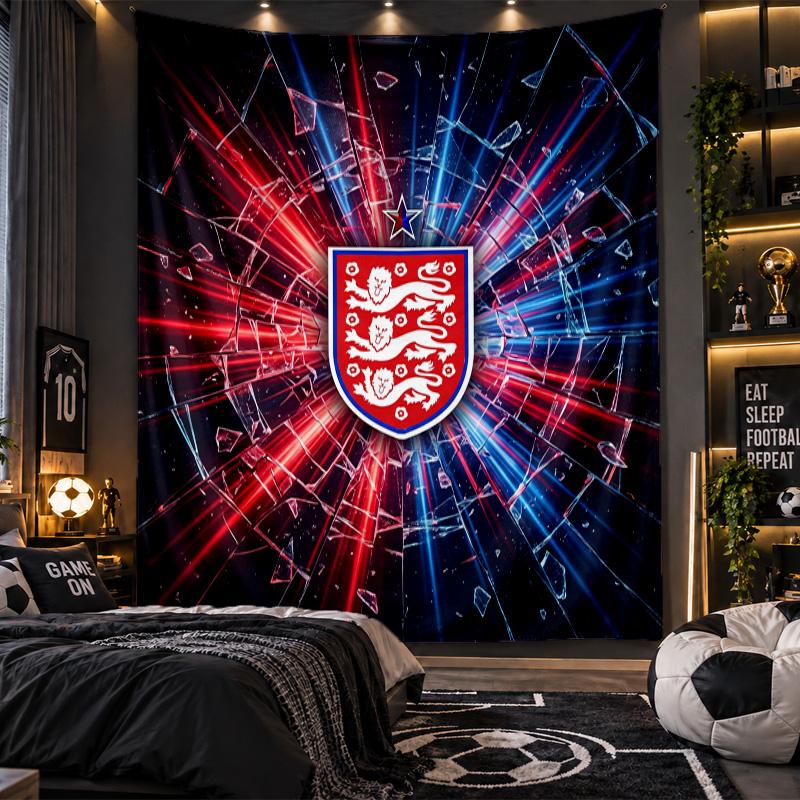 Wall Hanging Tapestry England Football Print Cloth for Living Room Bedroom Home Decor
