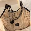 Handmade Southern-Style Cotton Rope & Straw Tote Bag - 2025 Summer Versatile Shoulder Bag for Women