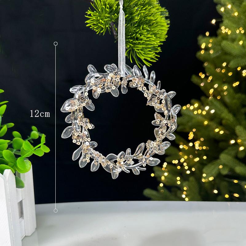 Christmas Decorations Sequined Acrylic Pendants Transparent Snowflake Pendants Christmas Tree Decorations Props