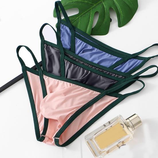 Pánské tanga spodní prádlo s nízkým pasem sexy G-strings tanga slim fit rychleschnoucí spodní prádlo s tričkem pro každodenní nošení, pracovní cesty