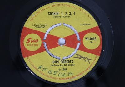 7inch Record JOHN ROBERTS  Sockin 1 2 3 4  Sophisticated  WI4042 SUE 1967 UK SoulFunk Used