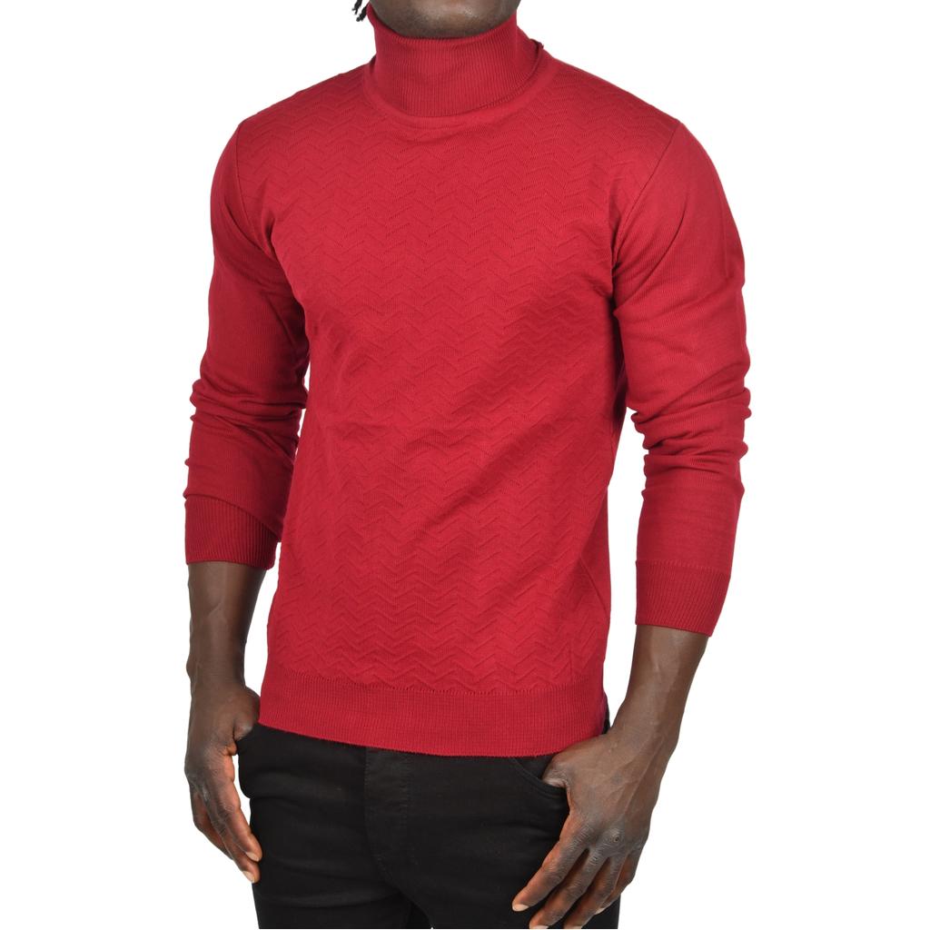 DeepSEA Zigzag Desenli Tam Balıkçı Yaka Dar Kesim Boğazlı Triko Kazak 2505497