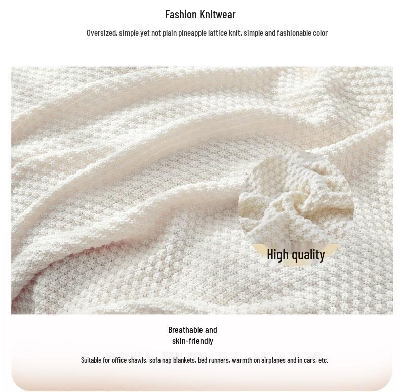 Nordic Knitted Tassel Wool Office and Nap Blanket