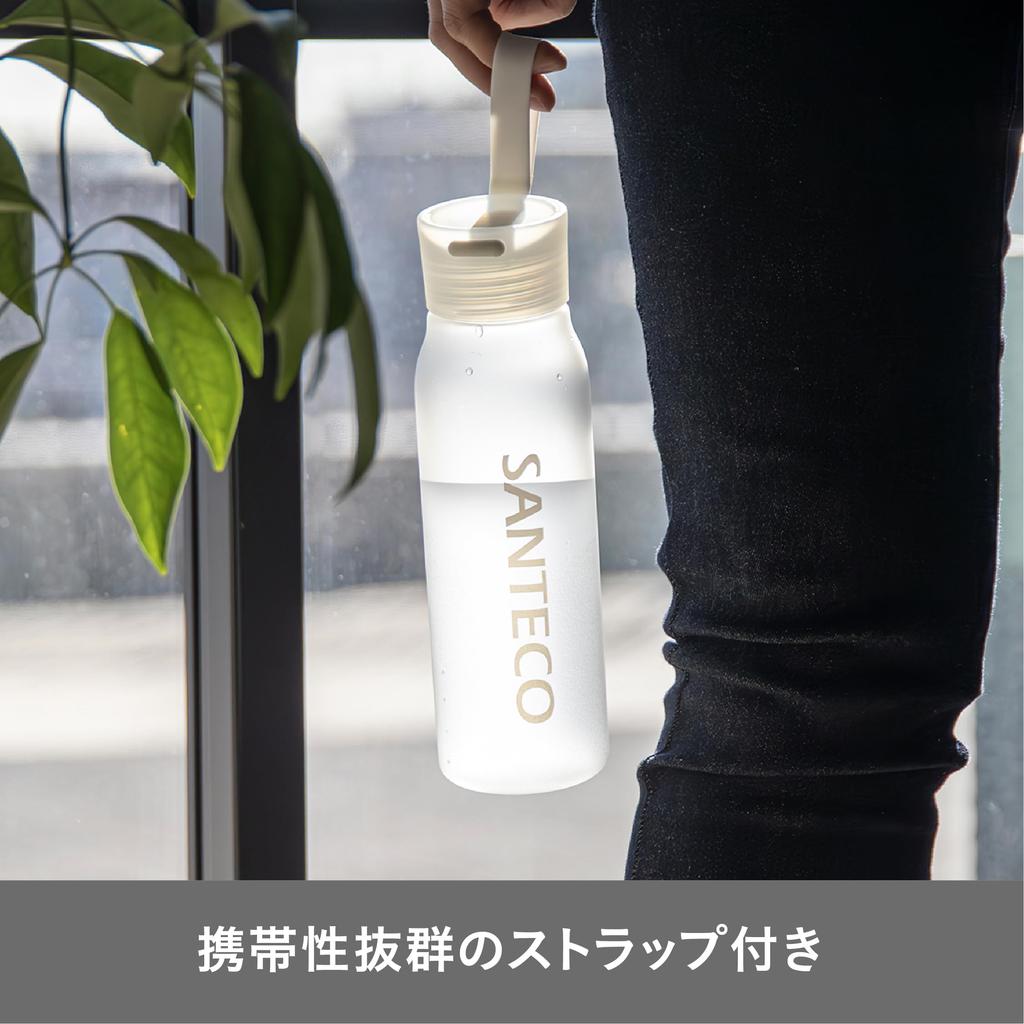 CB Japan Ordinary Bottle 550, SANTECO, 550ml Water Bottle with Strap, Rubberized Finish [Mist Khaki], Direct Drinking, Cold Water Only