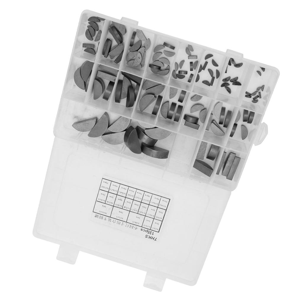 135 Pcs Woodruff Key Flywheel Pulley Crank Way Key Assortment Kit for Multiple Purpose