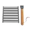 Stainless Steel Hot Dog Roller with Long Wood Handle Sausage Roller Rack BBQ Griller for Outdoor Cooking Barbecue