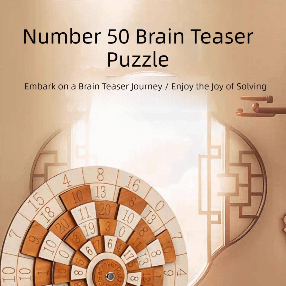 Classic Number Wooden Puzzle Round Turntable Brain Teaser Toy Number Puzzle  Children Learning