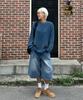 BLOND9 Crew Neck Rib Knit Sweater_Melange Blue (Type A)