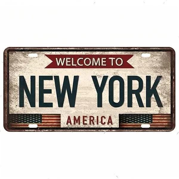 Vintage Berlin Madrid New York Paris Country City Stil Platte Metallschild Plakette Blechschild Man Cave Bar Club Poster Dekoration