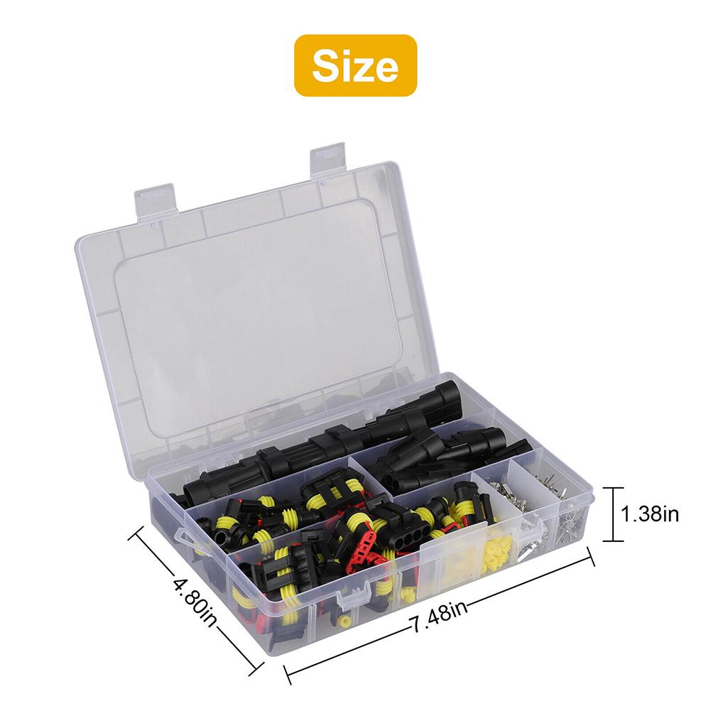 300 Stück Automobil-Elektrikdraht-Steckverbinder-Stecker-Kit 1/2/3/4-polig Wasserdichte Automobil-Elektriksteckverbinder-Klemmen