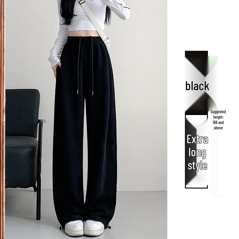 

2024 Женские бело-серые повседневные широкие спортивные брюки с высокой талией, свободного кроя, для похудения XL (120-135cm)