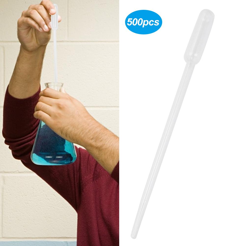 500pcs Disposable Plastic Transfer Pipettes Graduated Eye Dropper Makeup Packaging Tool