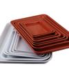 Rectangular White & Red Waterproof Flower Pot Tray with Enlarged Water Catchment Base