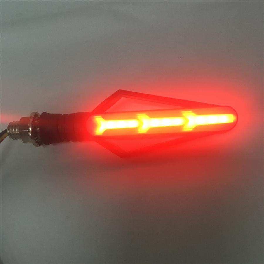 Universal 2 Pair Fishbone Style Front DRL Rear Tailight Flasher Strobe Dual colors 3 In 1 DRL Brake Flowing Turn Signal Indicator Lights Lamp Replace