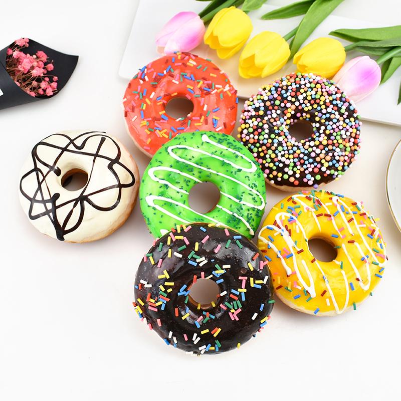 10cm Simulation Donuts Bread Stress Relief Fake Bread Cake Home Decor Display Wedding Sweet Decortions Photography Props 1Pc