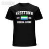 Patriotische Flagge Sierra Leone Gegr.1961 Freetown Unisex T-Shirt T-Shirts Rundhals T-Shirts Unisex Jungen Kleidung 100% Baumwolle