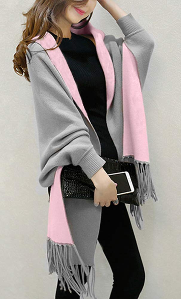 ASARANS Stylish and Cute Women's Cardigan, Shawl, Stole, Coat, Outerwear, (Gray)