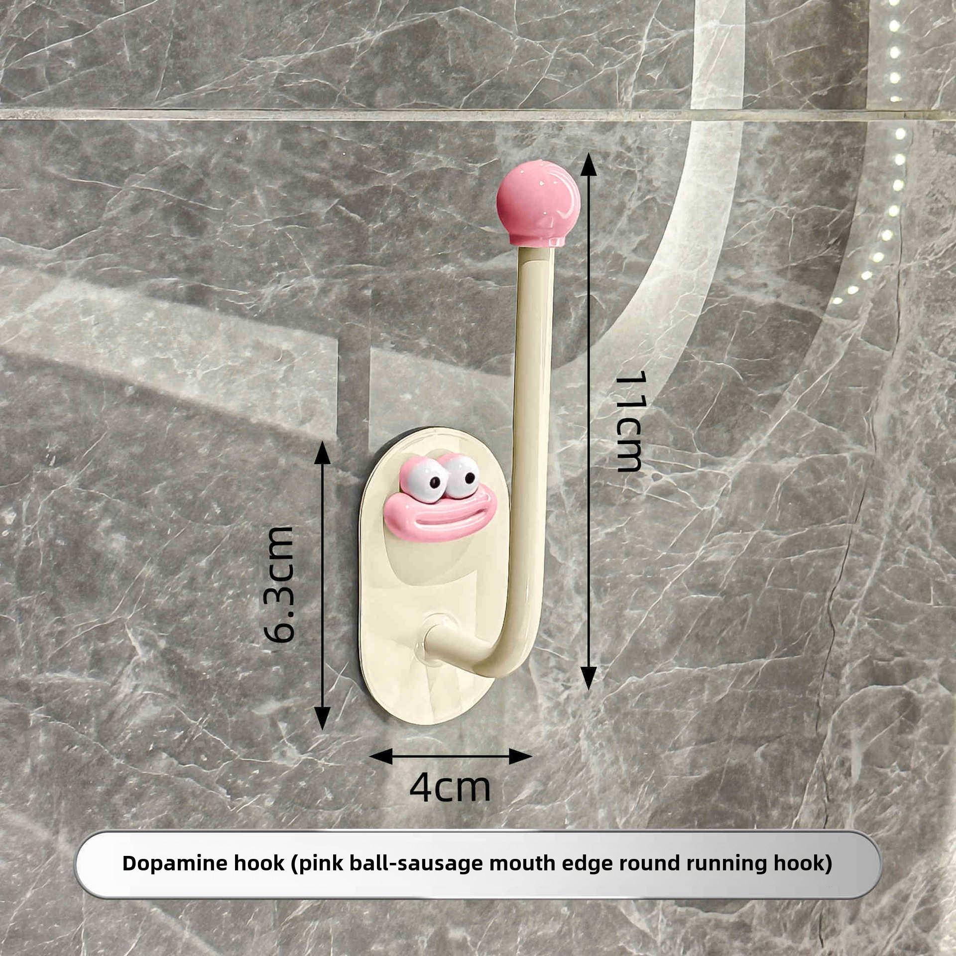 

Милые крючки для ванной в форме сосиски с дофамином, прочные самоклеящиеся настенные крючки, дверные крючки без сверления Ordinary material