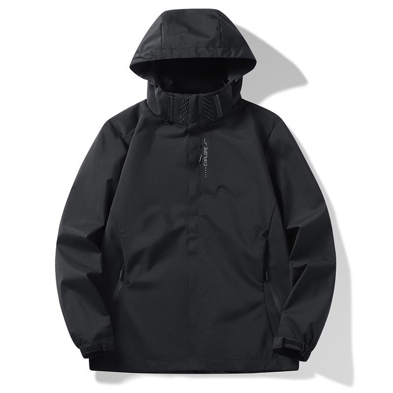 Men s Trendy Three-in-One American Windbreaker: Autumn/Winter Outdoor Sports Jacket L чёрный