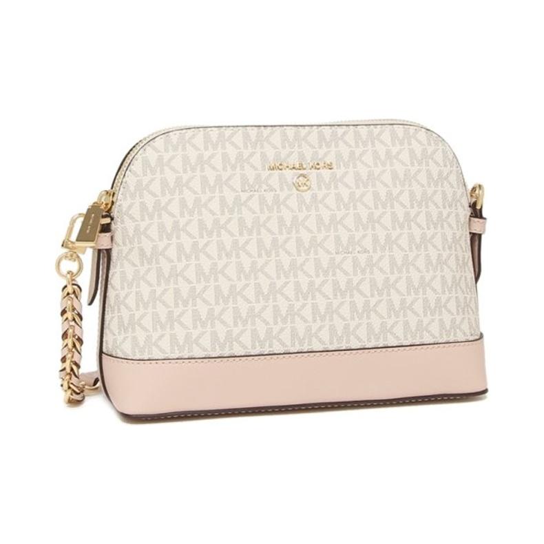 Michael Kors MK Jet Set Charm Monogram Vintage Coated Canvas And Leather Detail Crossbody Bag Large Women crossbody bag 32T1GT9C3B-VANL/SFTPINK