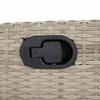 Adjustable Garden Bench with Cushions Light Grey Poly Rattan