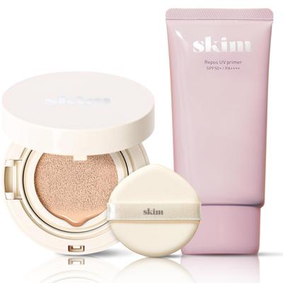 Skim Water Light Set Kissen-Foundation UV-Primer schwer zu brechen Kissen empfindliche Poren sind nicht [Koreanische Kosmetik, runter, Foundation, Haut, Hautunreinheiten,