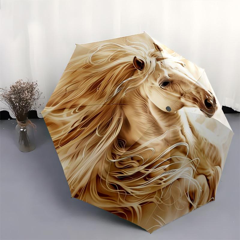 Horse, Artwork- Automatic Umbrella,Suitable for Men and Women,Suitable for Birthdays, Christmas, Gifts for Fashion Lovers0908b